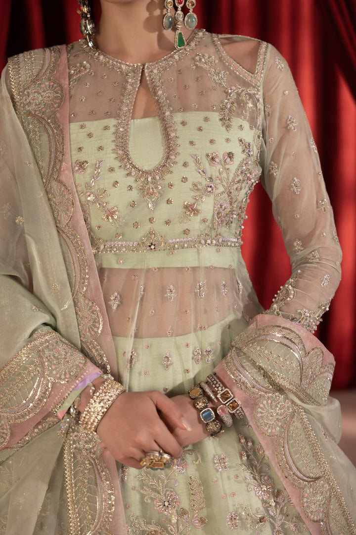Anayra Amal - Paalki - Mint Green - Organza - 3 Piece