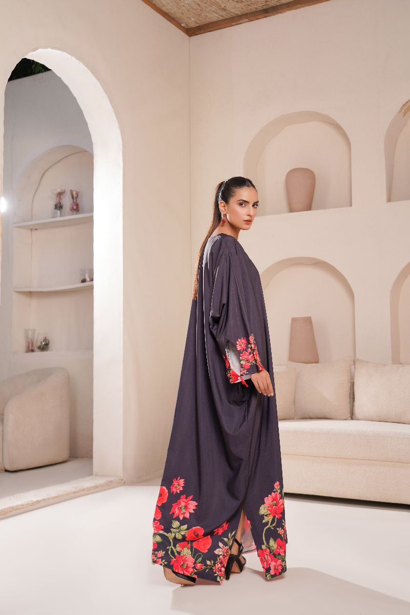 Anayra Amal - Poly Raw Silk Crimson Printed Shirt For Women - Black - 1 Piece