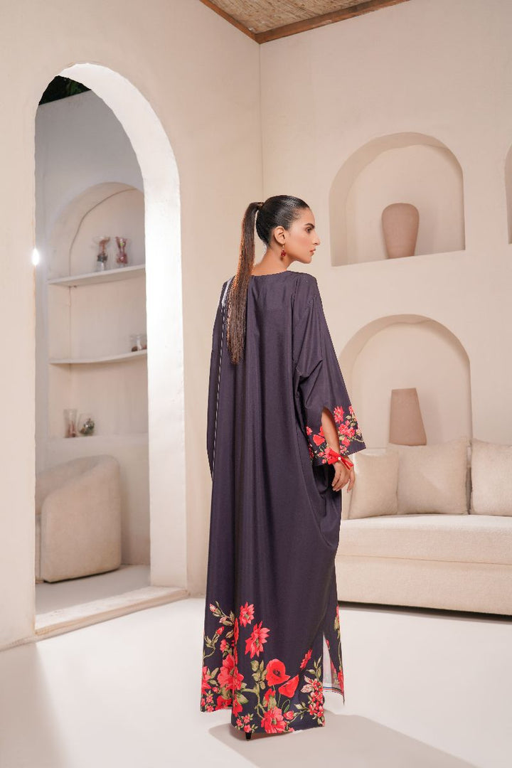 Anayra Amal - Poly Raw Silk Crimson Printed Shirt For Women - Black - 1 Piece