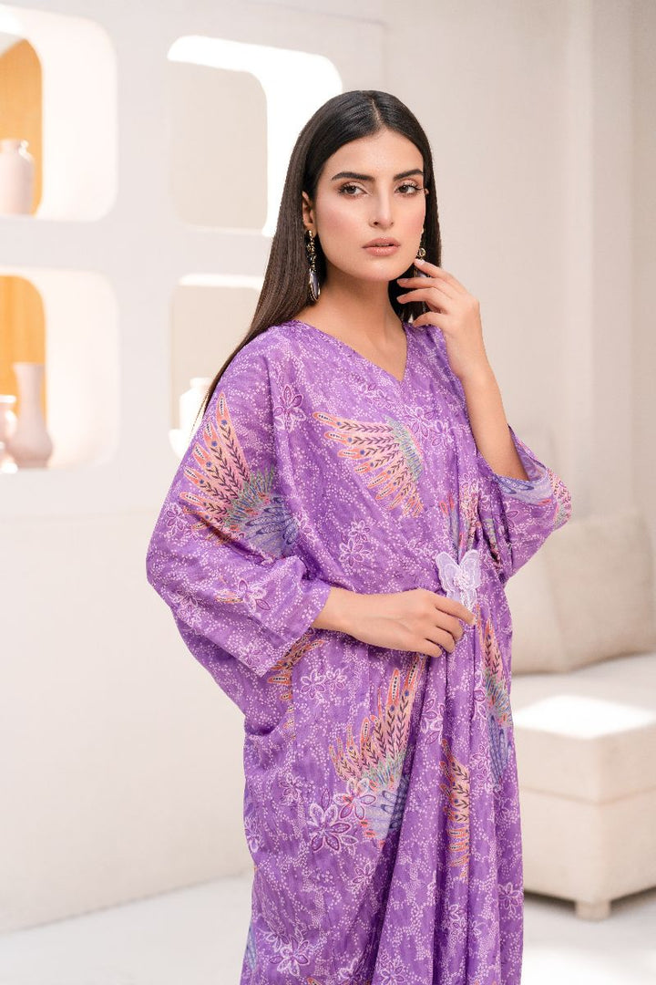 Anayra Amal - Poly Raw Silk Imrozia Printed Shirt For Women - Lilac - 1 Piece