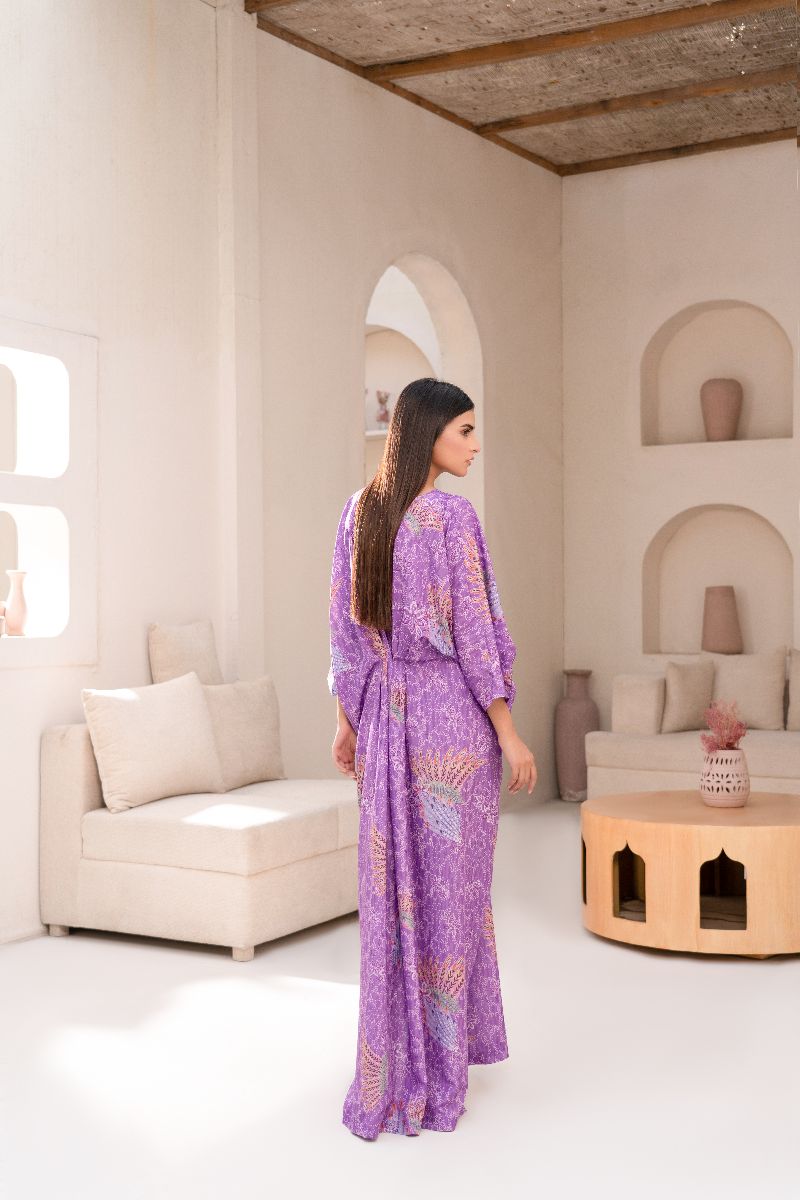 Anayra Amal - Poly Raw Silk Imrozia Printed Shirt For Women - Lilac - 1 Piece