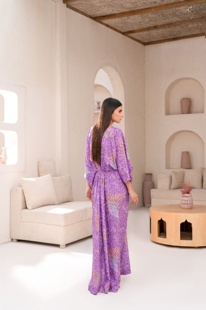 Anayra Amal - Poly Raw Silk Imrozia Printed Shirt For Women - Lilac - 1 Piece