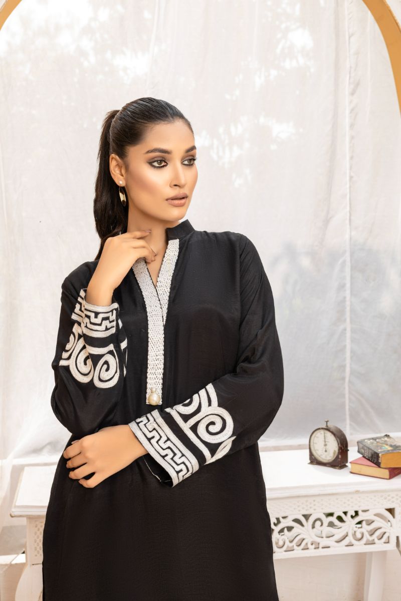 Anayra Amal - Simt - Black - Dull Silk - 2 Piece
