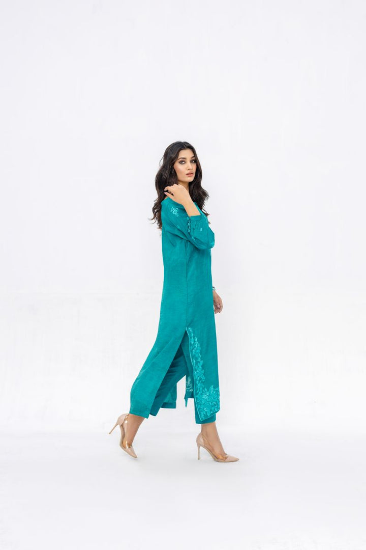 Anayra Amal - Tabeer - Sea Green - Korean Silk - 3 Piece