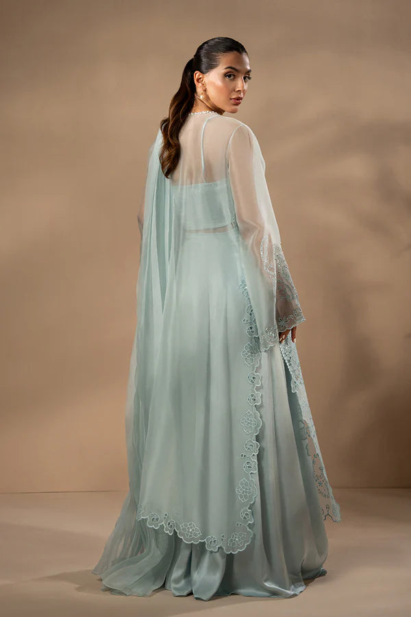 Sania Maskatiya - Ania - Organza / Charmeuse / Organza - Sky Blue - 3 Piece