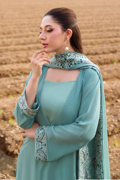 Natasha Kamal - Gorgette Chiffon Ania Suit For Women - Green - 3 Piece