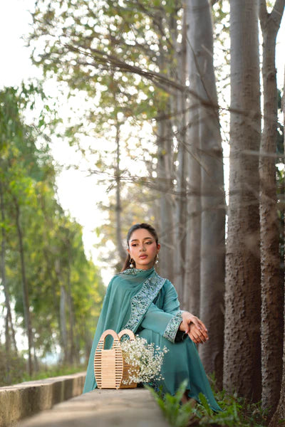 Natasha Kamal - Gorgette Chiffon Ania Suit For Women - Green - 3 Piece