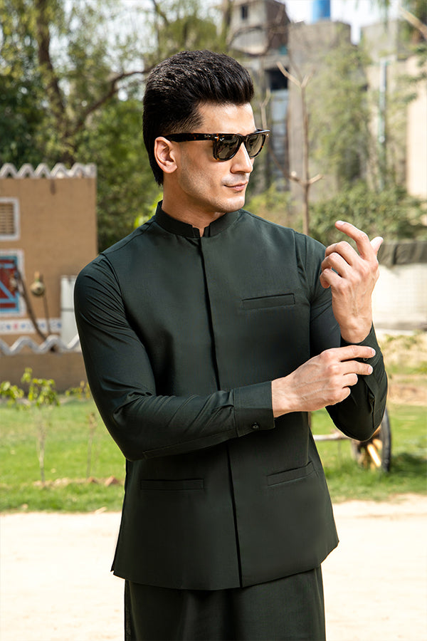 Arif Ashraf - Bottle Green Waistcoat - 1 Piece