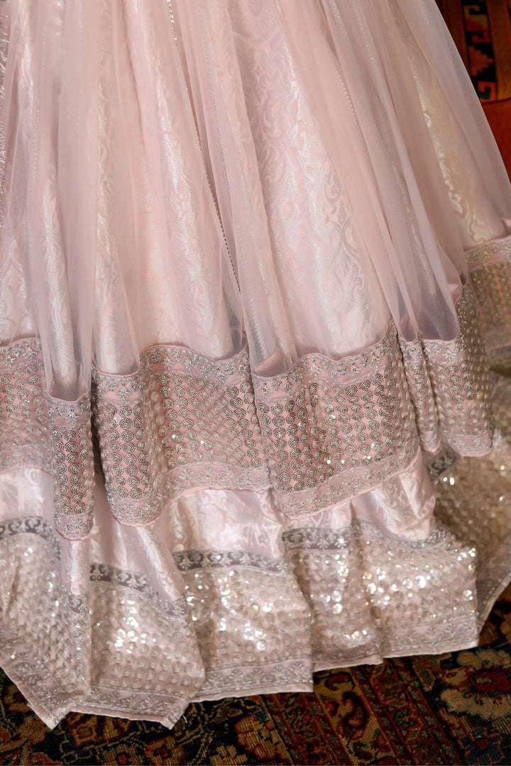 Arif Ashraf - Dilnaz - Lehnga - Pink - Net, Jamawar & Organza - 3 Piece