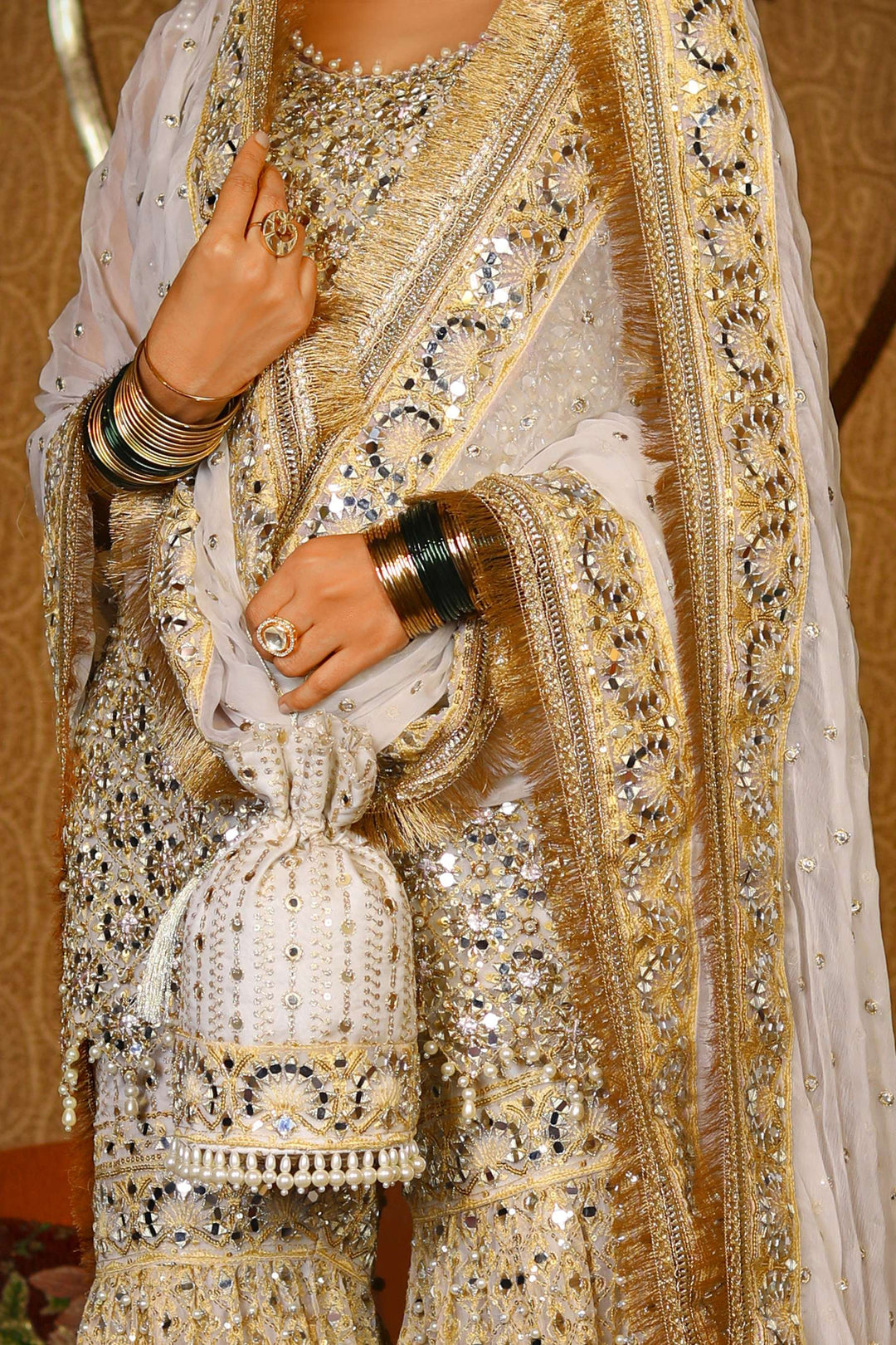 Arif Ashraf - Jhumka - Off white - Organza & Chiffon - 3 Piece