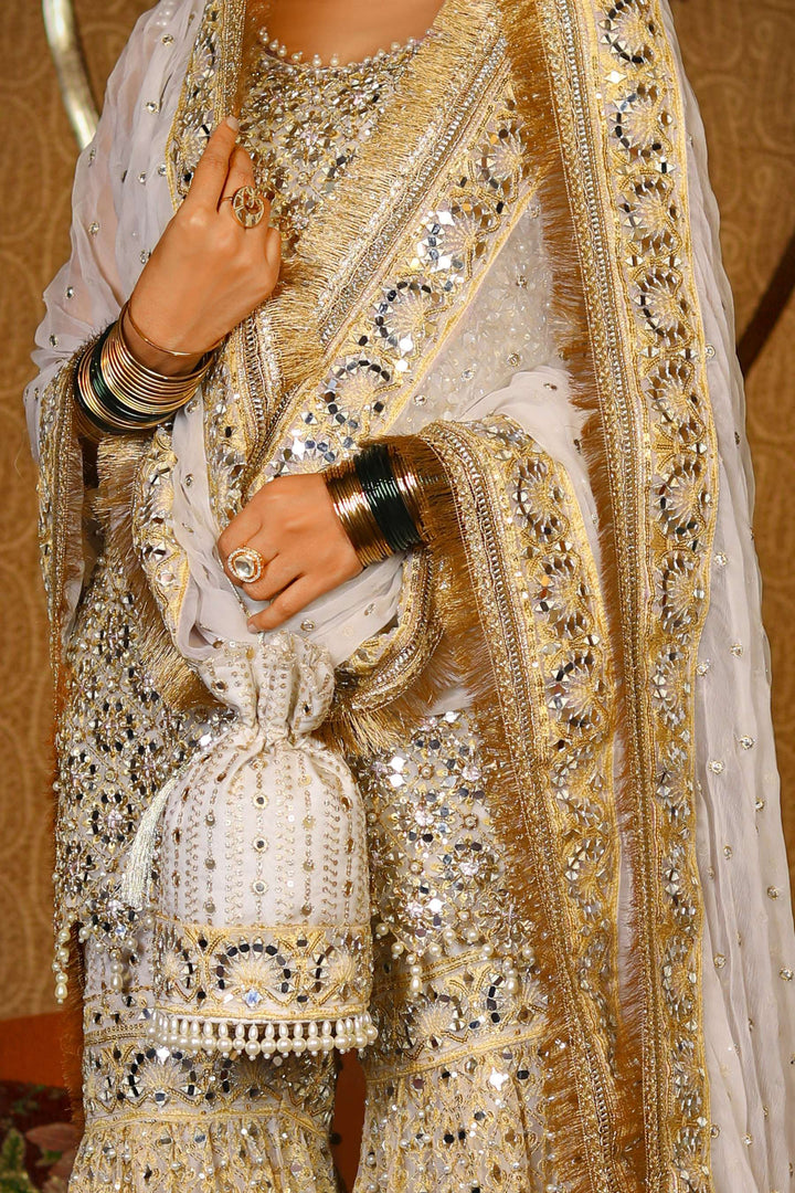 Arif Ashraf - Jhumka - Off white - Organza & Chiffon - 3 Piece