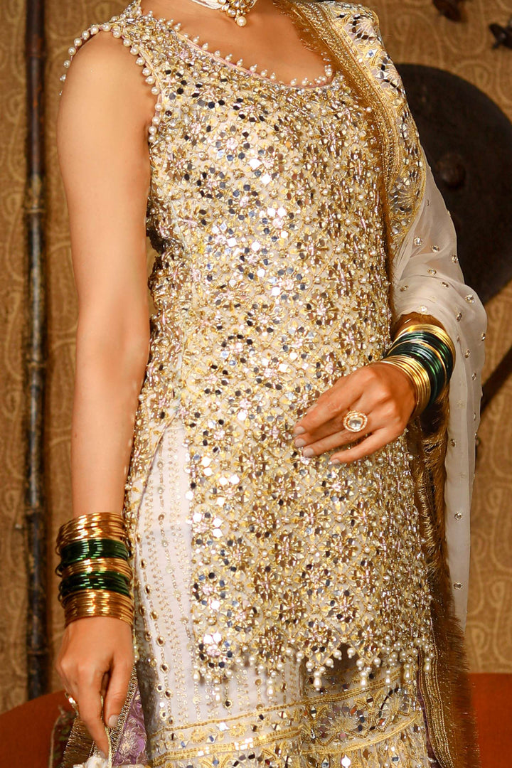 Arif Ashraf - Jhumka - Off white - Organza & Chiffon - 3 Piece