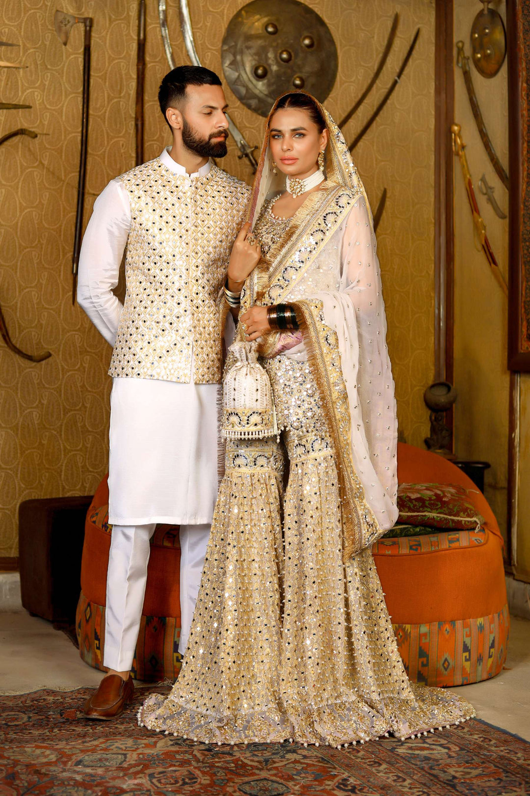 Arif Ashraf - Jhumka - Off white - Organza & Chiffon - 3 Piece