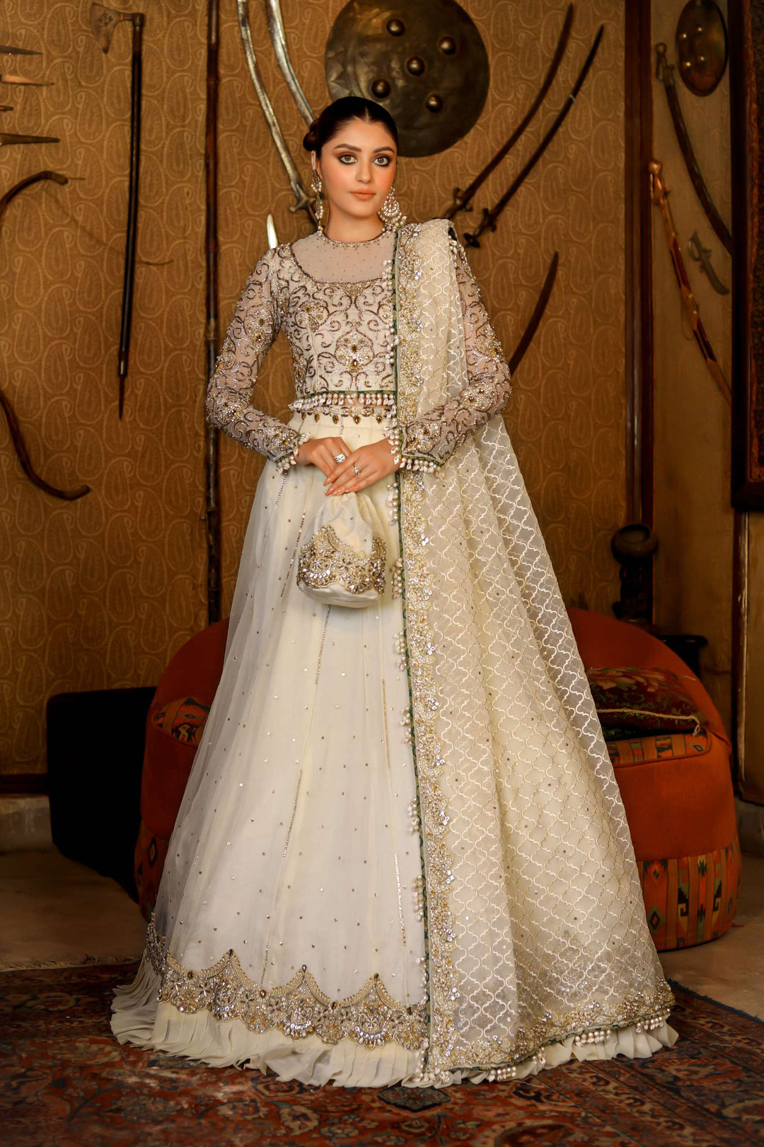 Arif Ashraf - Kesar - Lehnga - Ivory - 3 Piece