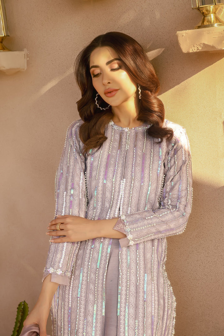 Arif Ashraf - LOREM - Lilac - Organza & Raw Silk - 3 Piece