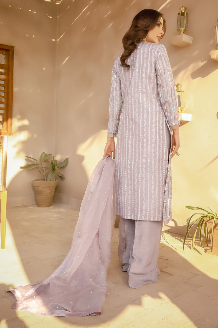 Arif Ashraf - LOREM - Lilac - Organza & Raw Silk - 3 Piece
