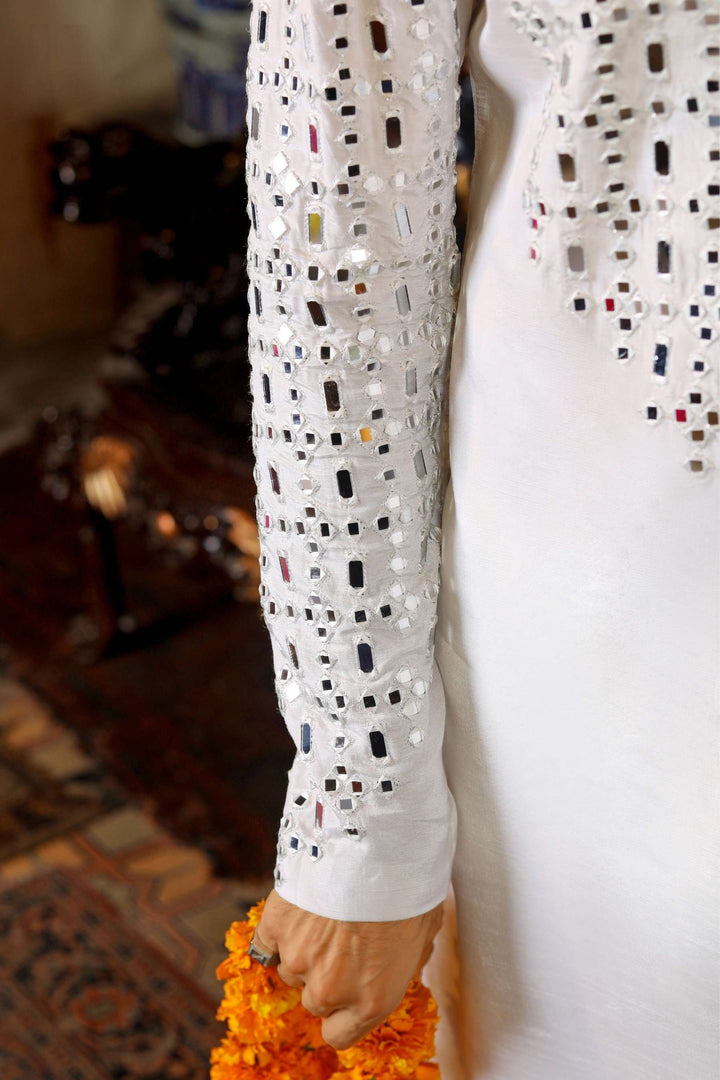 Arif Ashraf - Motiya - Ivory White - Raw Silk - 2 Piece