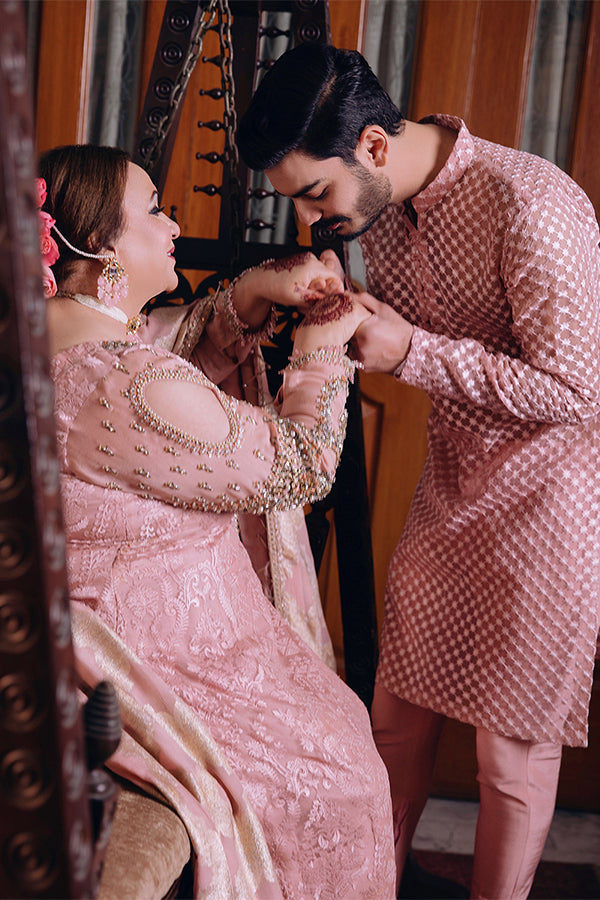 Arif Ashraf - Nawab - Tea Pink - Organza - 2 Piece