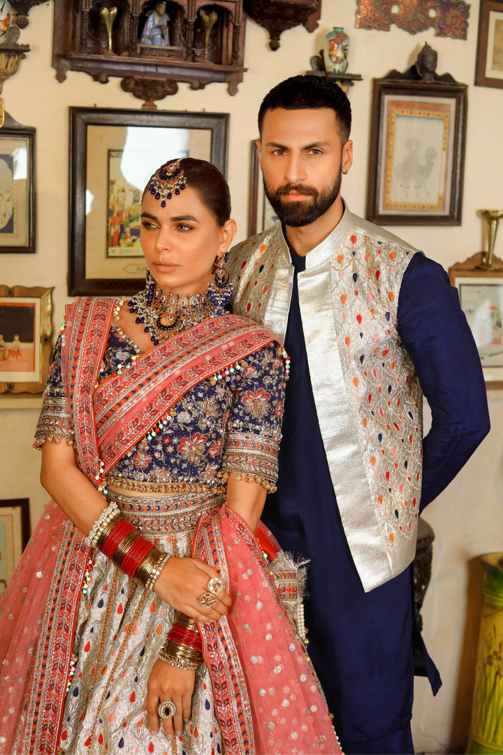 Arif Ashraf - Neelam - Royal Blue - Tissue & Raw Silk - 3 Piece