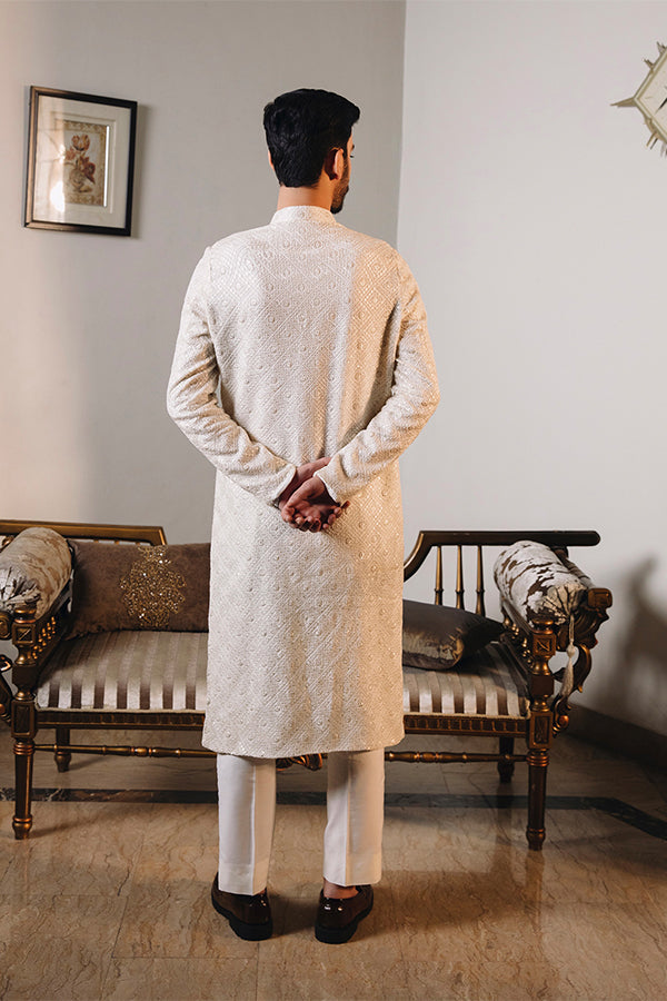 Arif Ashraf - Shahjahan - Off-White - Organza - 2 Piece