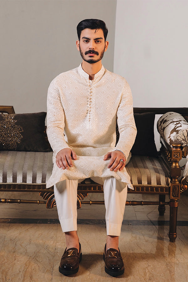 Arif Ashraf - Shahjahan - Off-White - Organza - 2 Piece