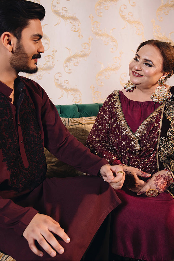 Arif Ashraf - Shahtaj - Maroon - Boski Linen - 2 Piece