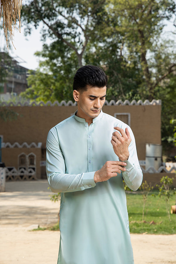 Arif Ashraf - Sky Blue Kurta Trouser - 2 Piece