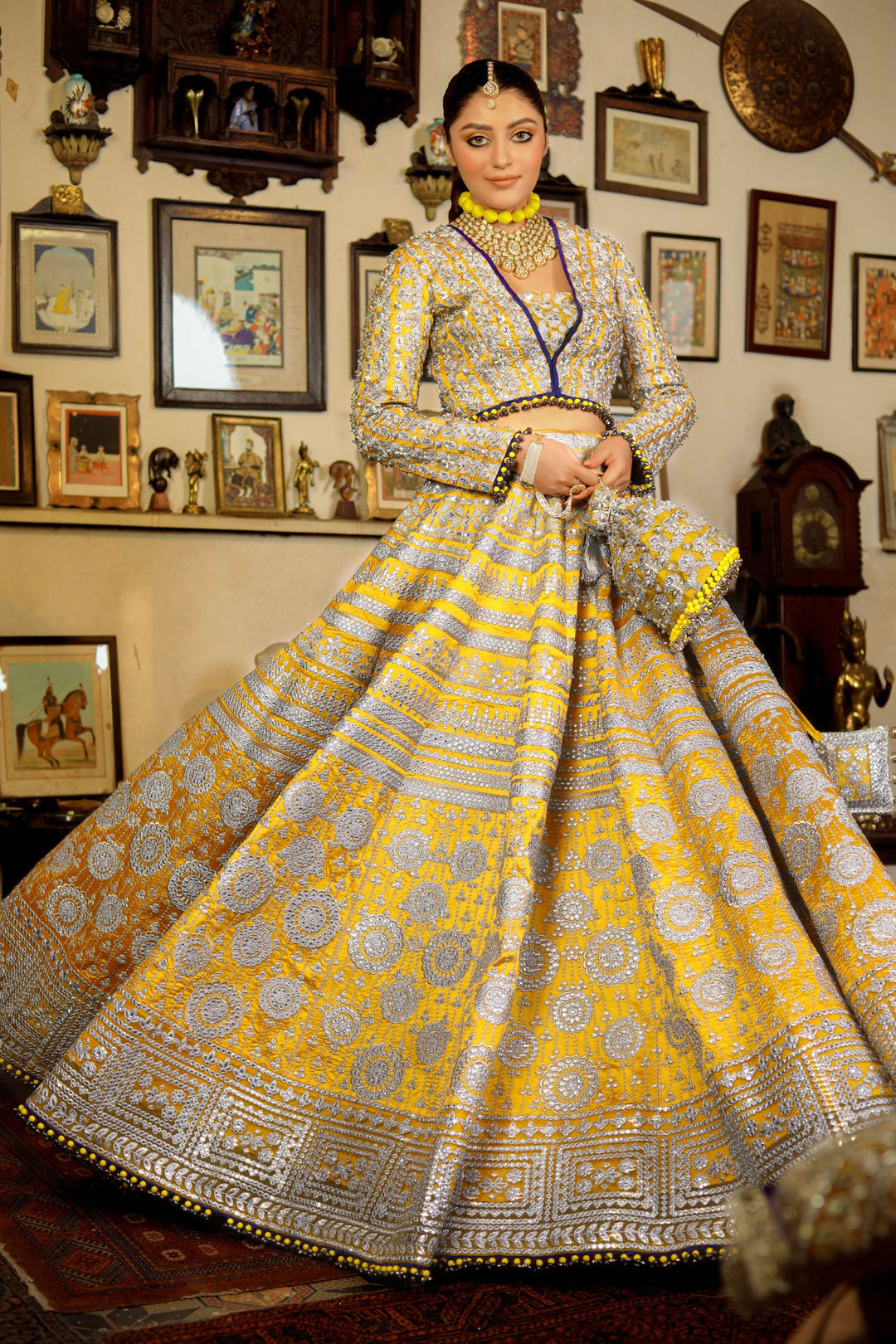 Arif Ashraf - Suraj mukhi - Lehnga - Yellow - Tissue Silk & Net - 3 Piece
