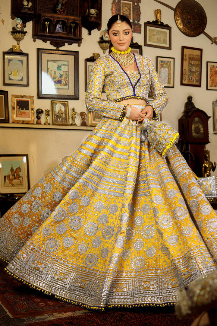 Arif Ashraf - Suraj mukhi - Lehnga - Yellow - Tissue Silk & Net - 3 Piece