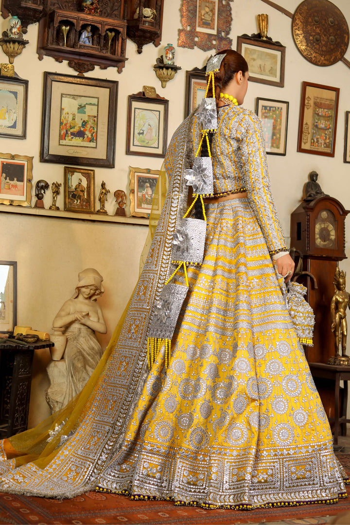 Arif Ashraf - Suraj mukhi - Lehnga - Yellow - Tissue Silk & Net - 3 Piece