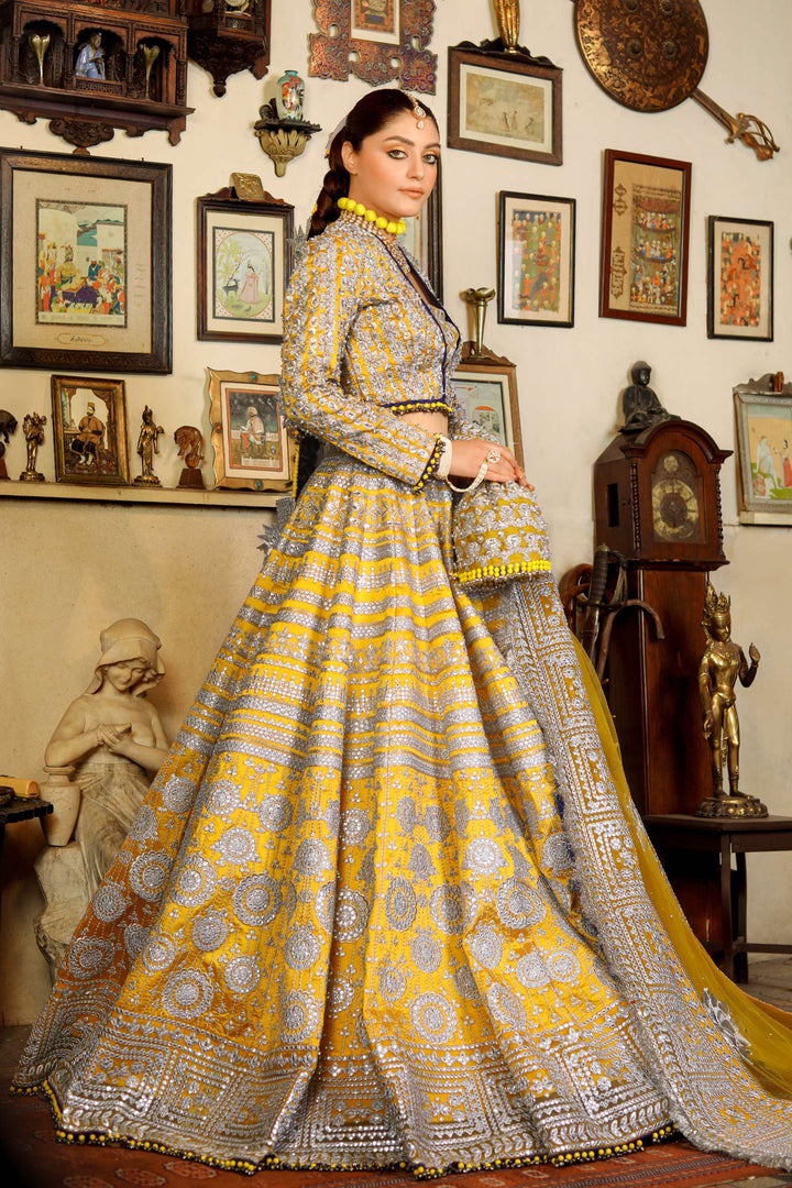 Arif Ashraf - Suraj mukhi - Lehnga - Yellow - Tissue Silk & Net - 3 Piece