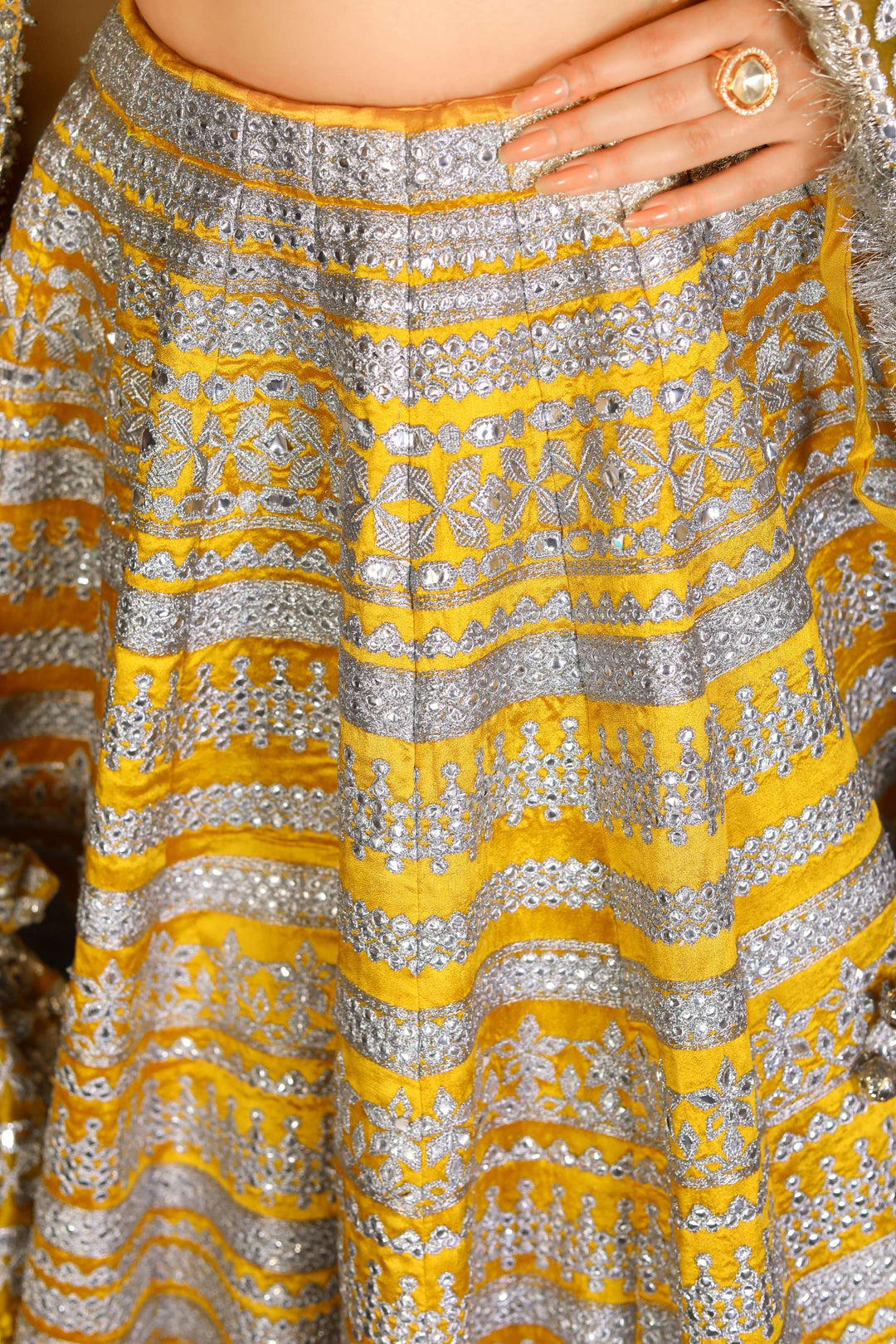 Arif Ashraf - Suraj mukhi - Lehnga - Yellow - Tissue Silk & Net - 3 Piece
