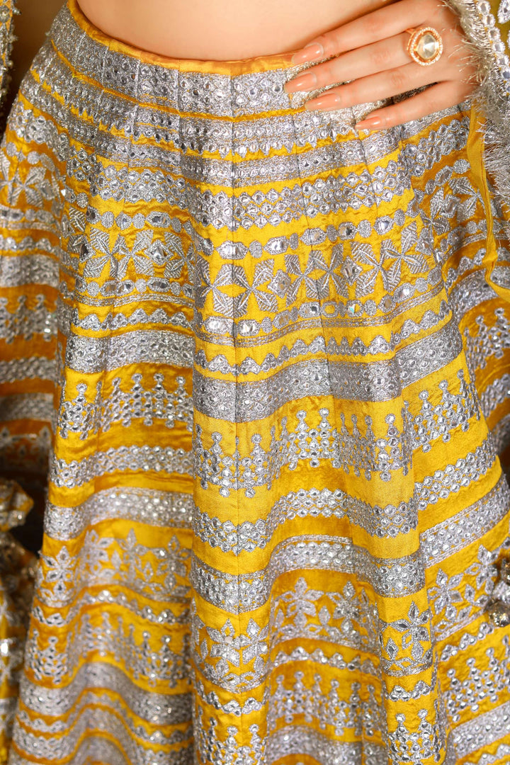 Arif Ashraf - Suraj mukhi - Lehnga - Yellow - Tissue Silk & Net - 3 Piece