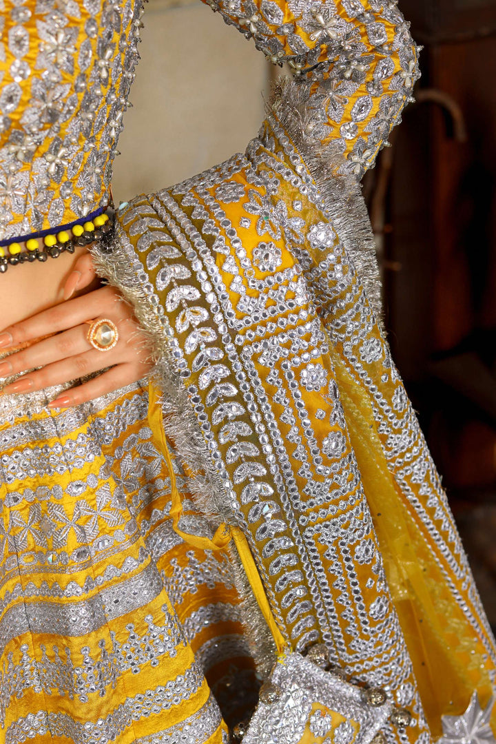 Arif Ashraf - Suraj mukhi - Lehnga - Yellow - Tissue Silk & Net - 3 Piece