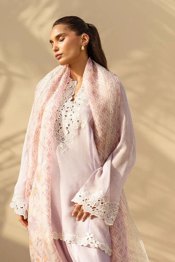 Sania Maskatiya - Arlen - Khaddi Corduroy , Organza , RawSilk - Lilac - 3 Piece