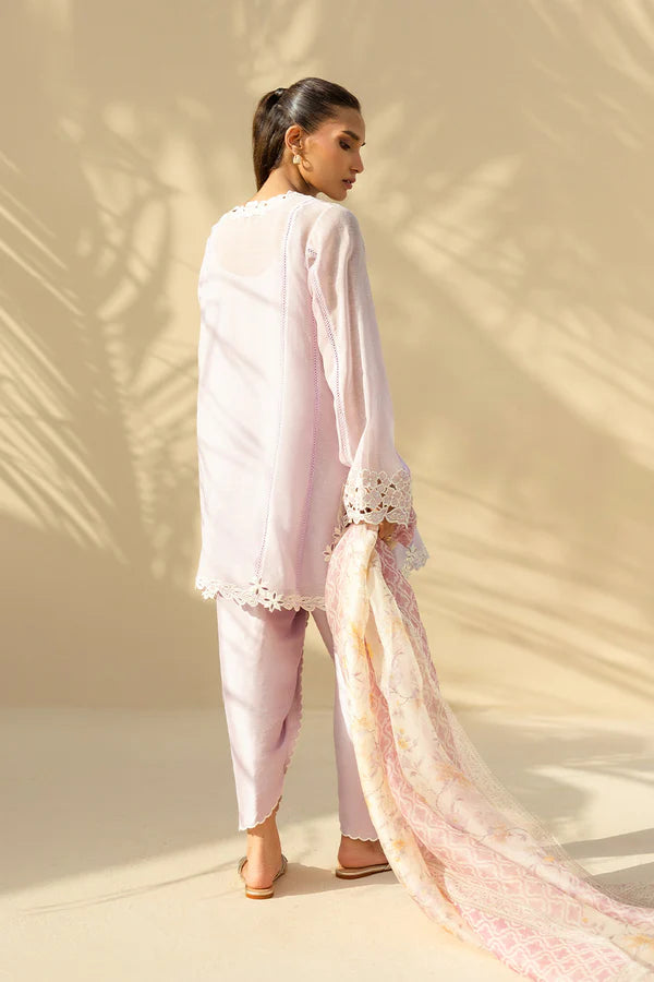 Sania Maskatiya - Arlen - Khaddi Corduroy , Organza , RawSilk - Lilac - 3 Piece