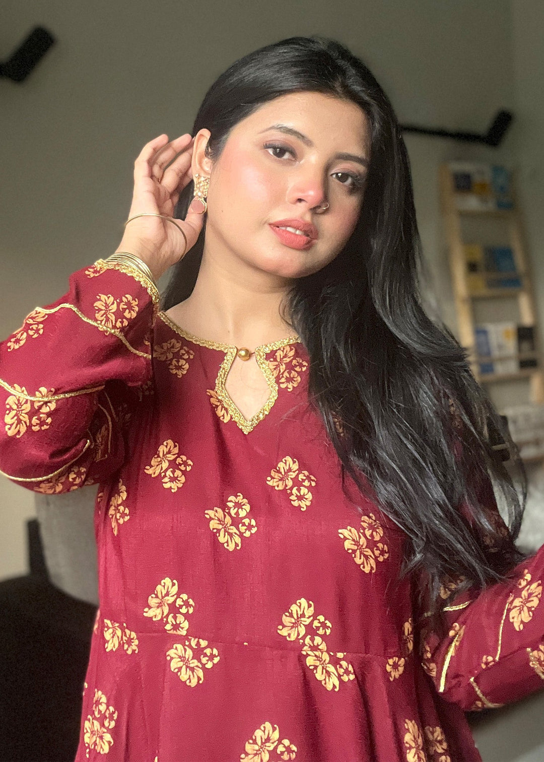 Modest - Liana - Rawsilk - Maroon - 3 Piece