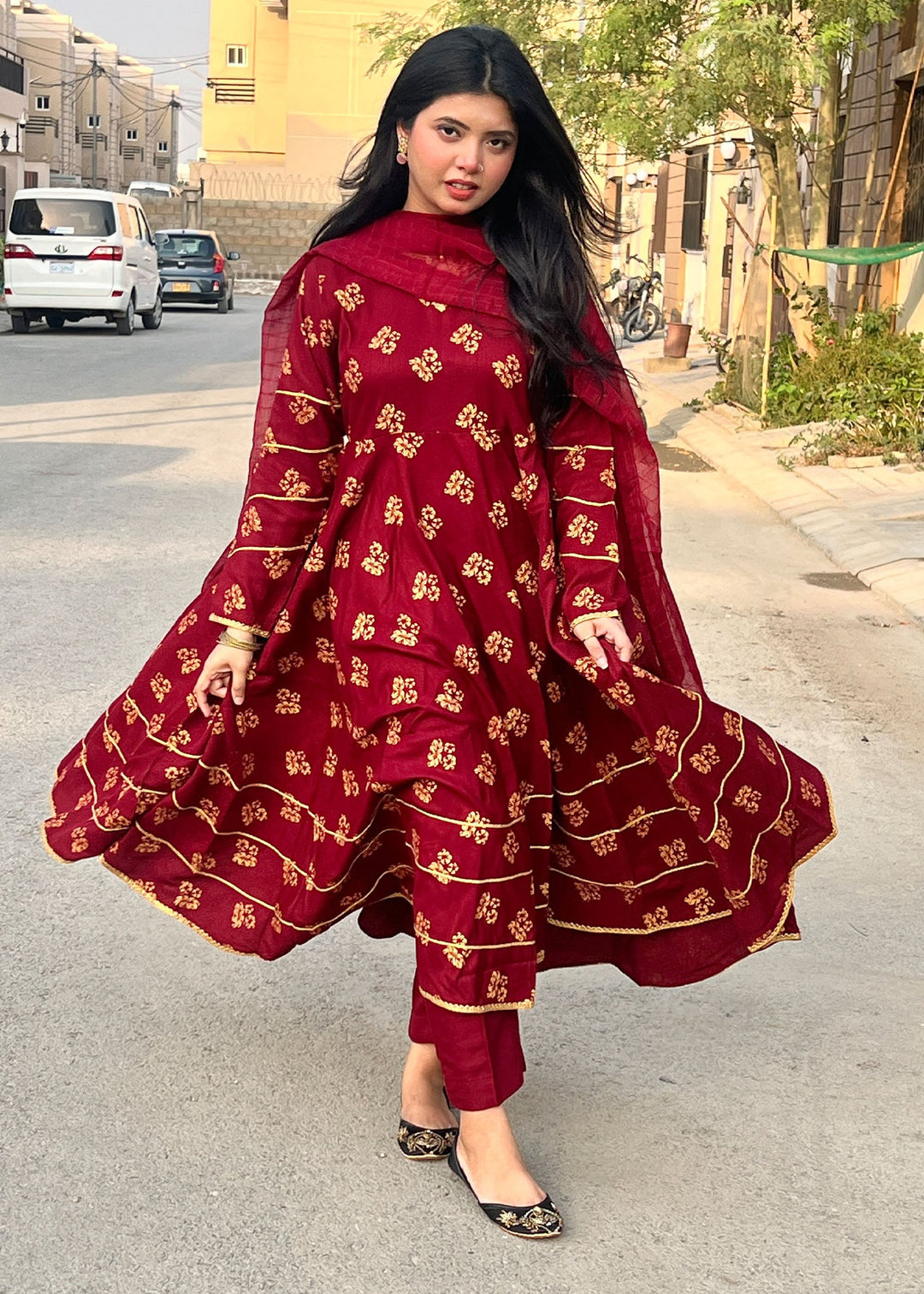 Modest - Liana - Rawsilk - Maroon - 3 Piece