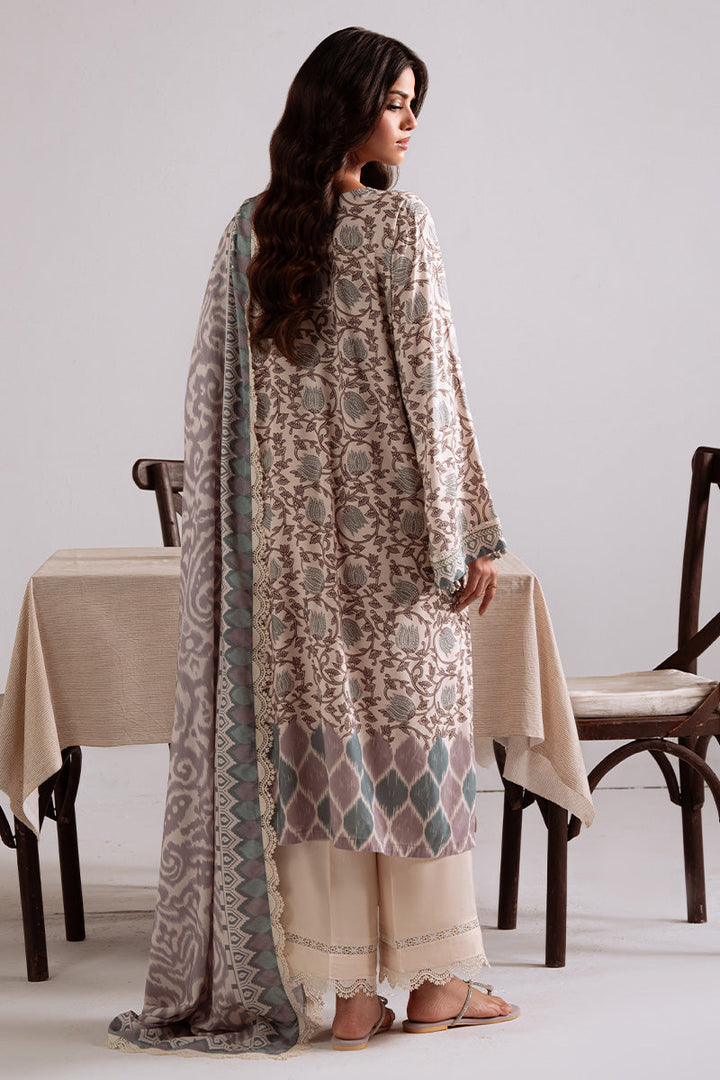 Cross Stitch - Iznik Bloom - Linen Printed Suit - 3 Piece - Unstitch