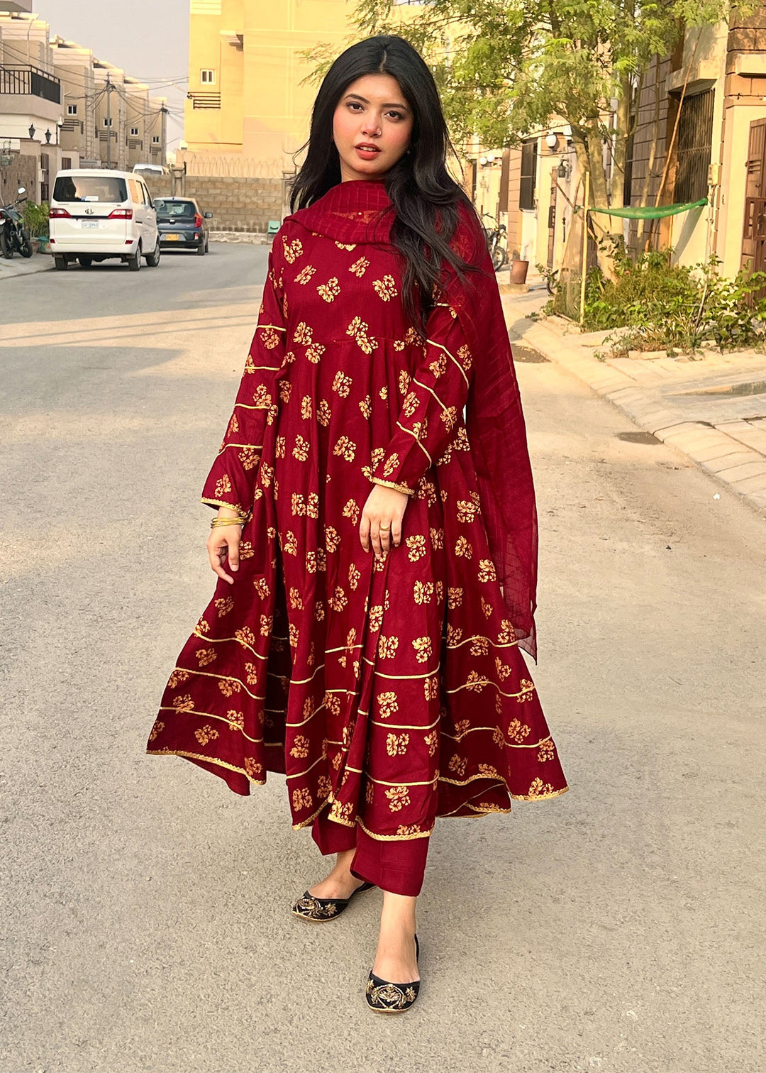 Modest - Liana - Rawsilk - Maroon - 3 Piece