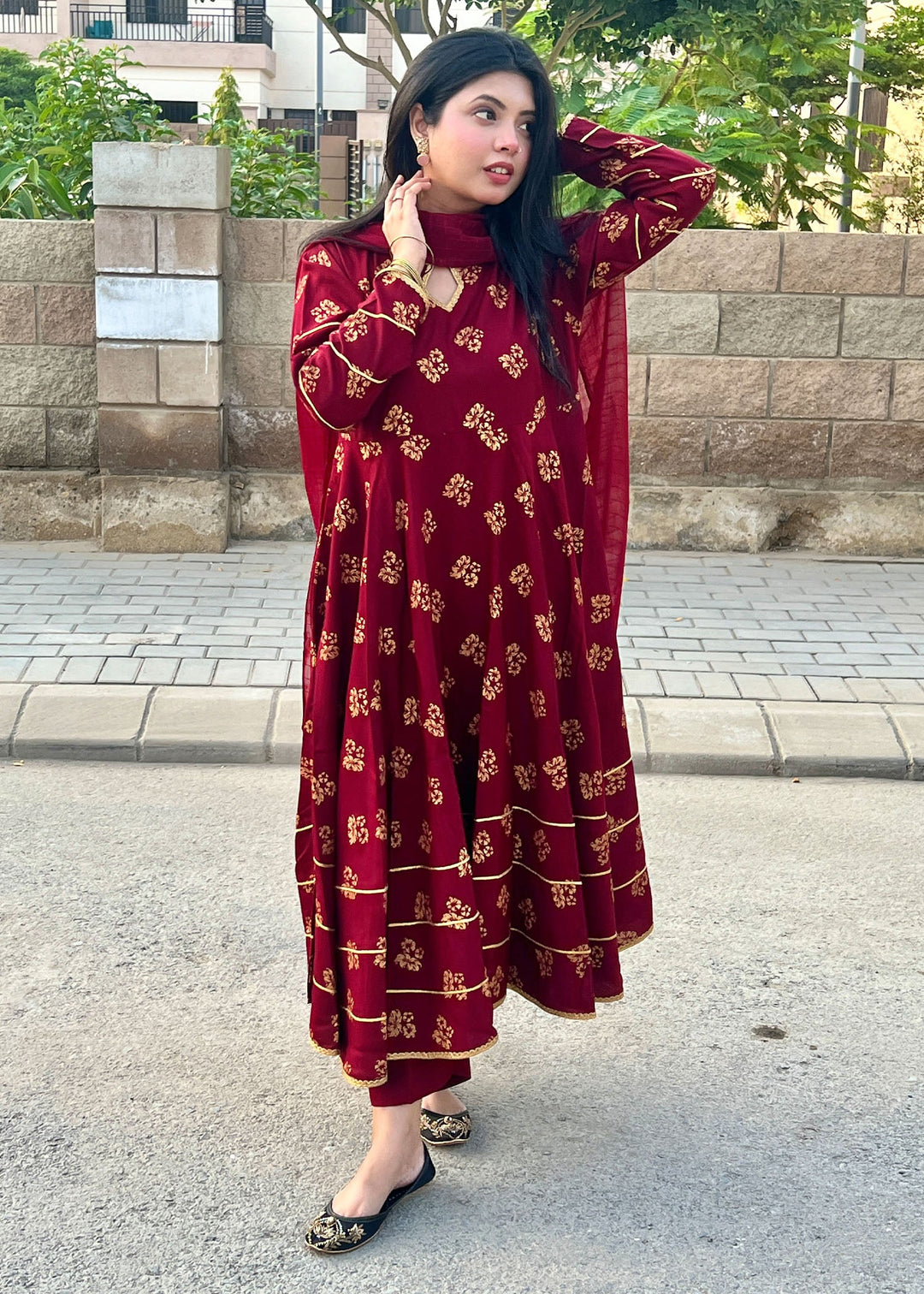 Modest - Liana - Rawsilk - Maroon - 3 Piece