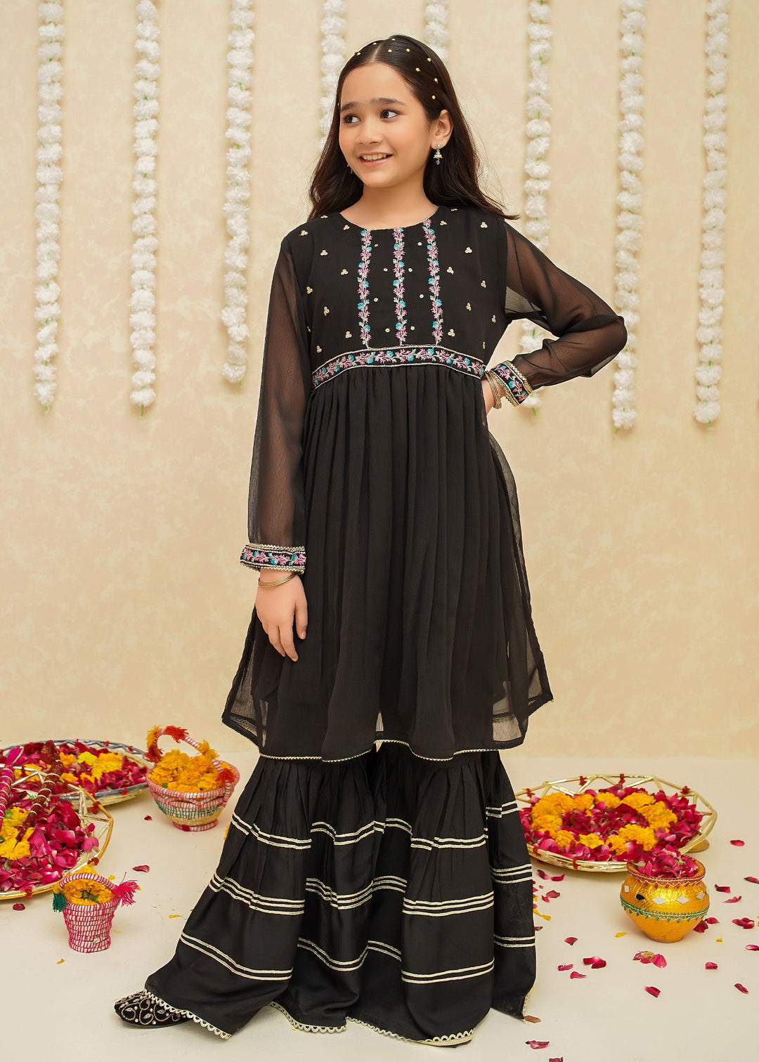 Modest - Chiffon Black Suit | 8905 - Chiffon - Black - 3 Piece