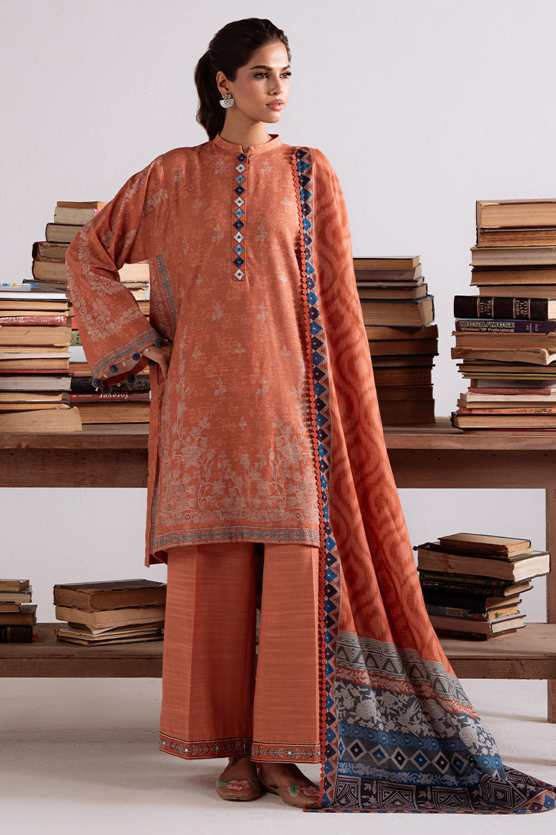 Cross Stitch - Amber Mirage - Khaddar Printed - 3 Piece - Unstitch