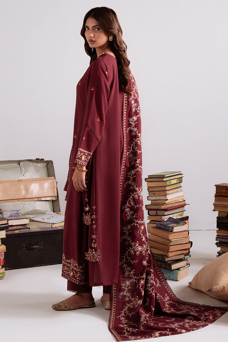 Cross Stitch - Woven Elegance - Khaddar Embroidered Suit - 3 Piece - Unstitch