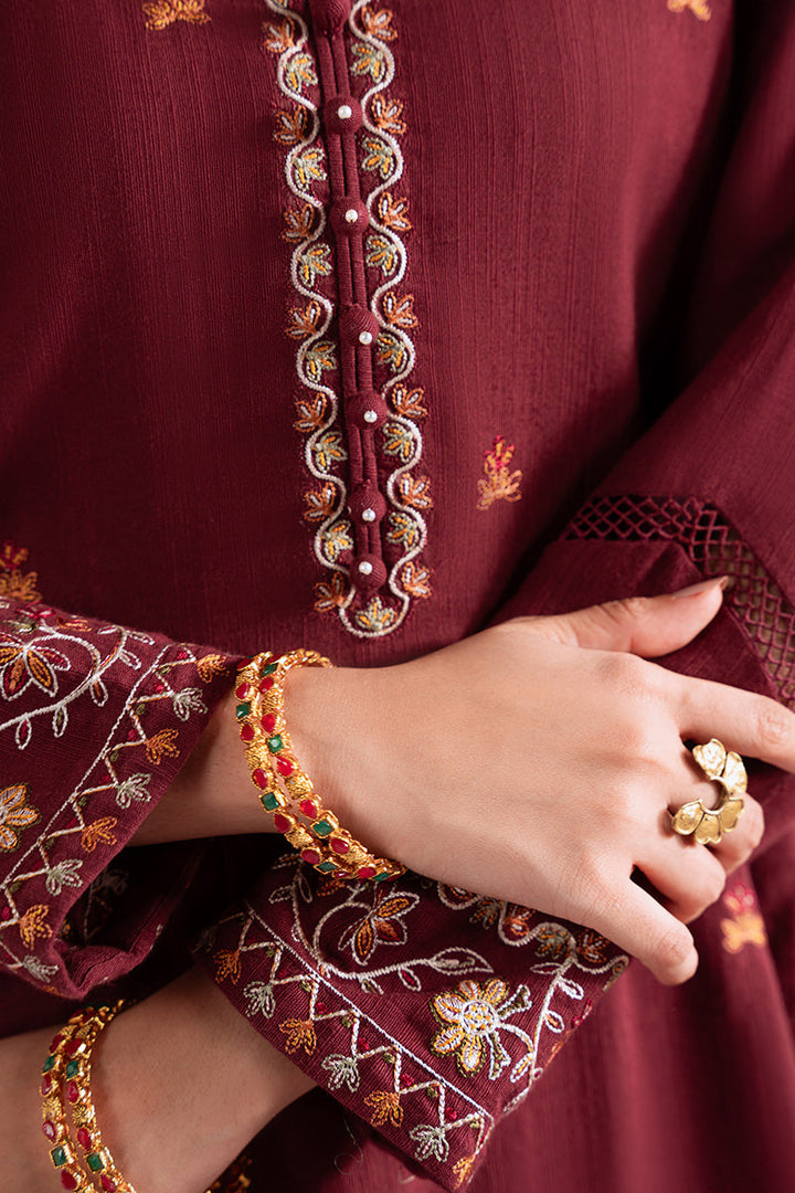 Cross Stitch - Woven Elegance - Khaddar Embroidered Suit - 3 Piece - Unstitch