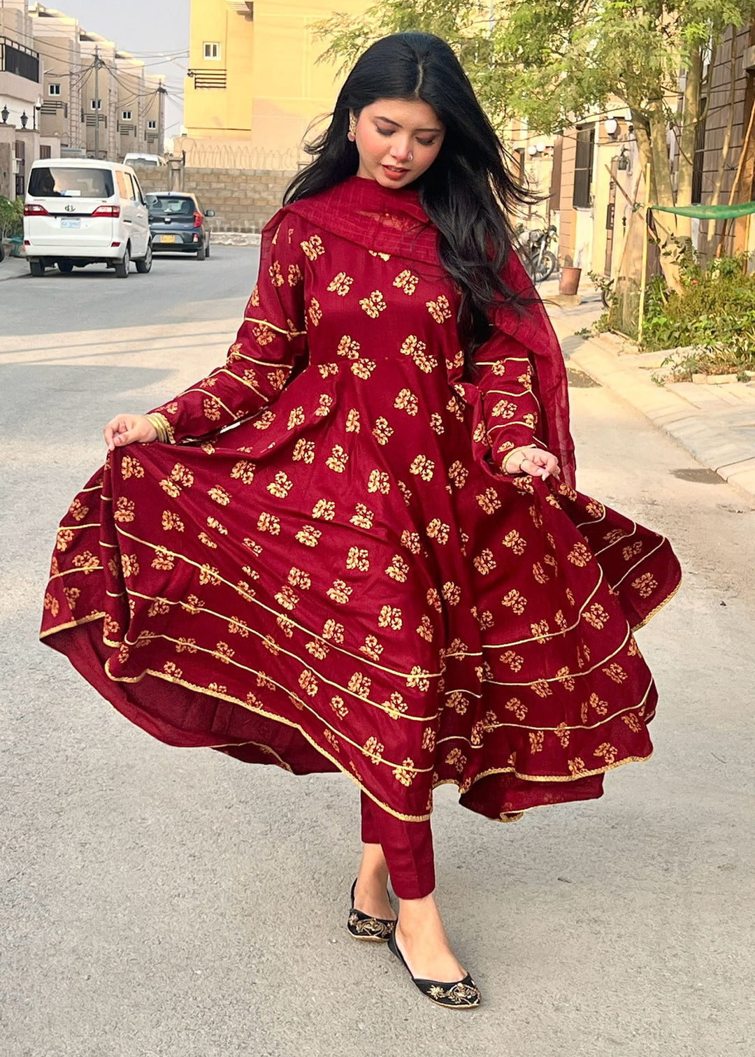 Modest - Liana - Rawsilk - Maroon - 3 Piece