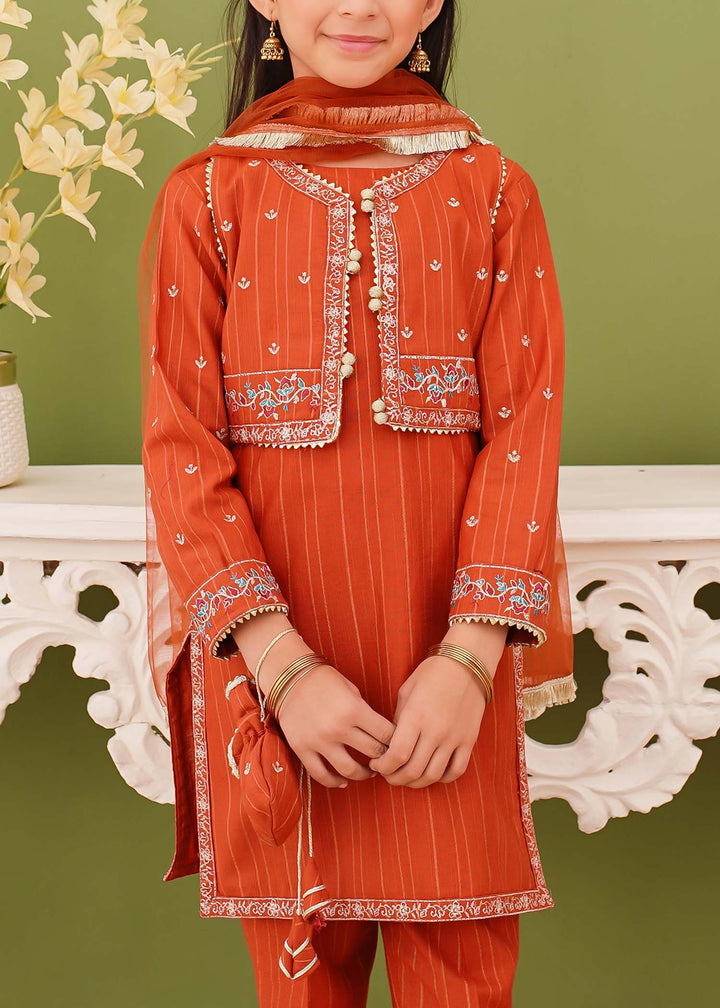 Modest - Khaddar Embroidered Suit For Girl - Brown - 3 Piece