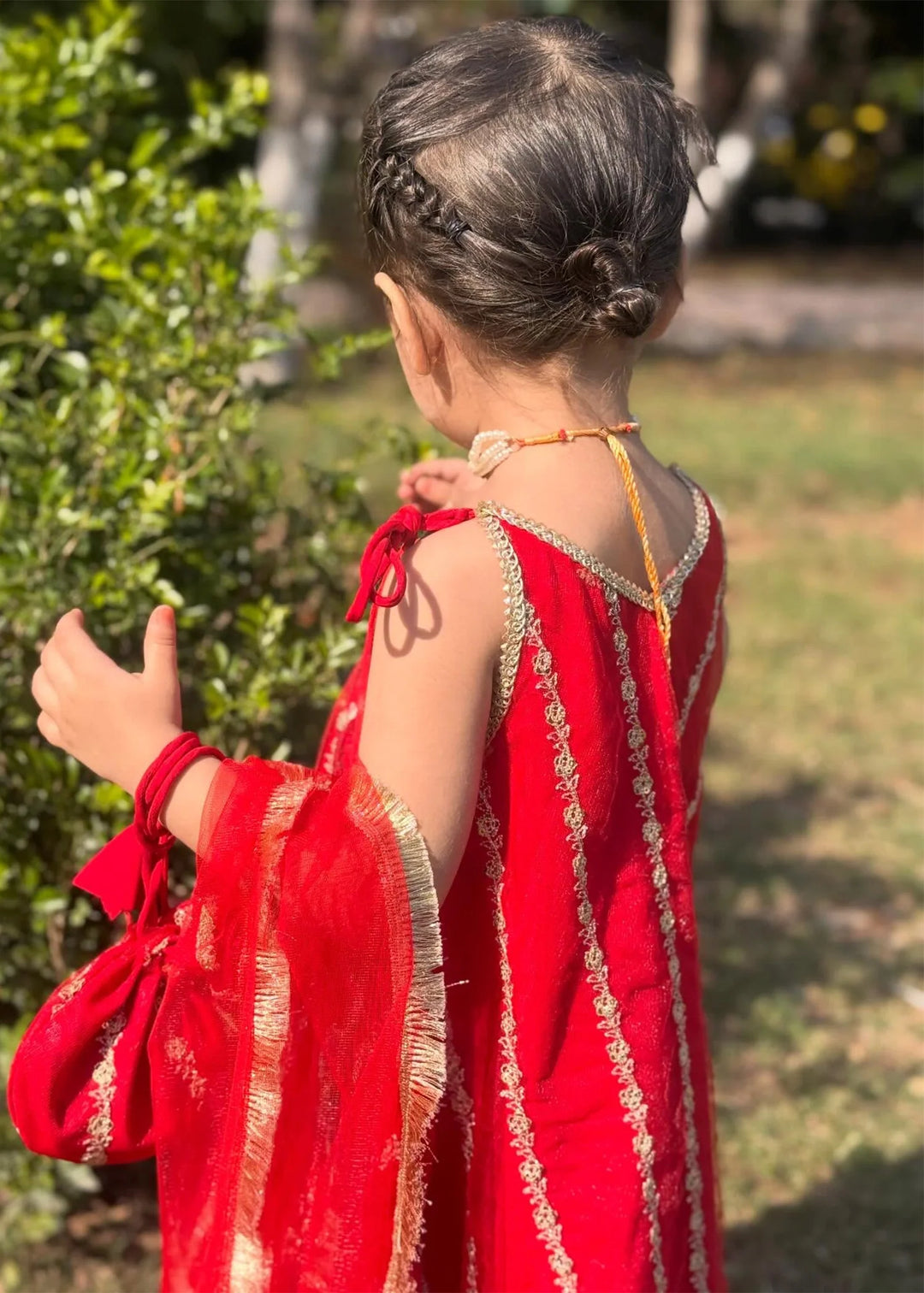 Modest - Net Embroidered Suit For Girl -  3 Piece