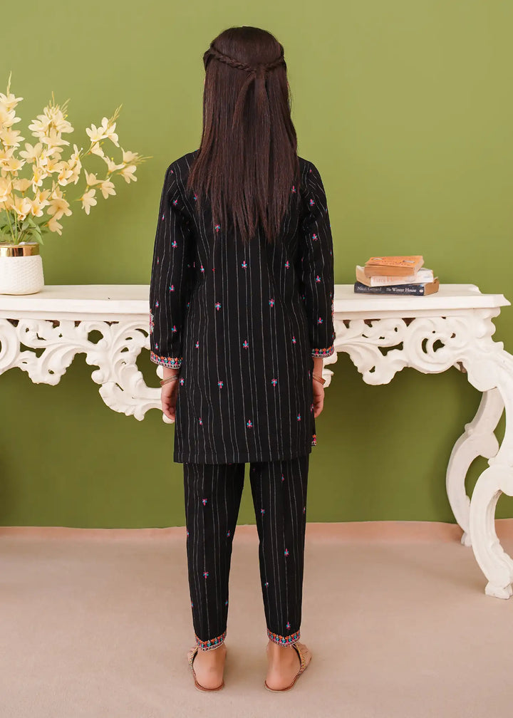 Modest - Khaddar Embroidered Suit For Girl - Black - 3 Piece