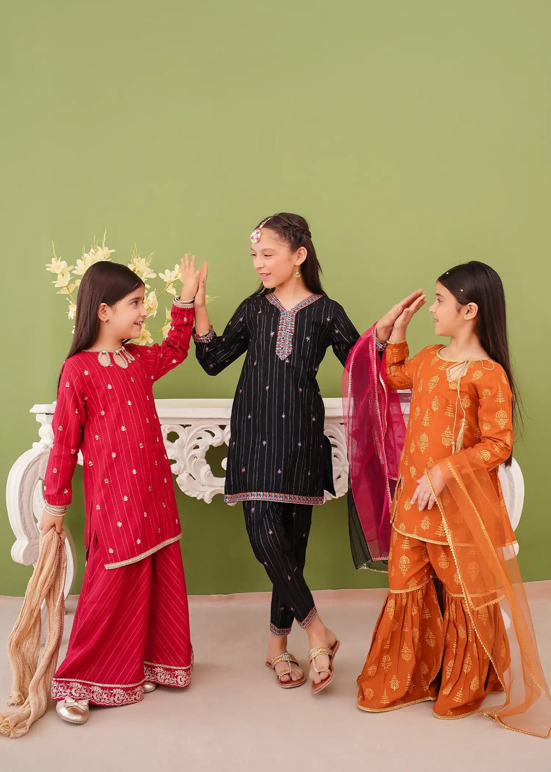 Modest - Khaddar Embroidered Suit For Girl - Black - 3 Piece